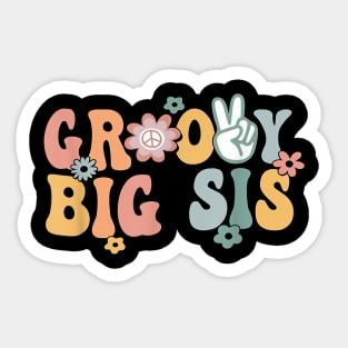 Groovy Big sis Retro Sister Matching Family 1st Birthday Sticker